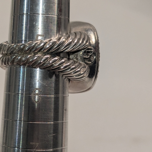 DAVID YURMAN ALBION 14mm ROSE QUARTZ & DIAMOND RING sz-5.25 - Picture 7 of 11